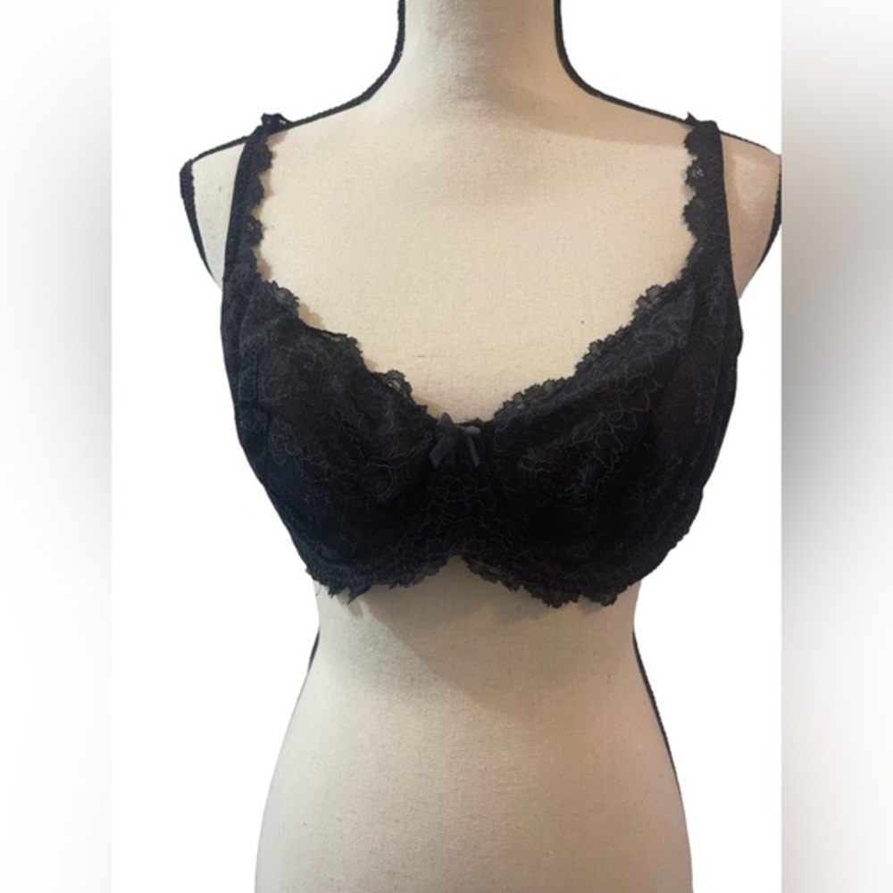 Victoria Secret Black Bra Dream Angels Demi-Buste Lace 38DD NWOT NEW